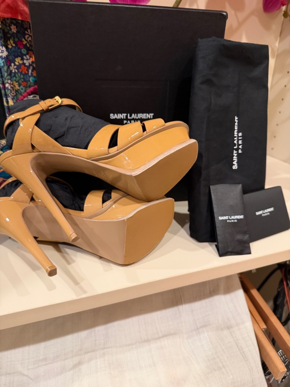 Almost Brand New Saint Lauren signature Sandals size 38.5 - Picture 7 of 11